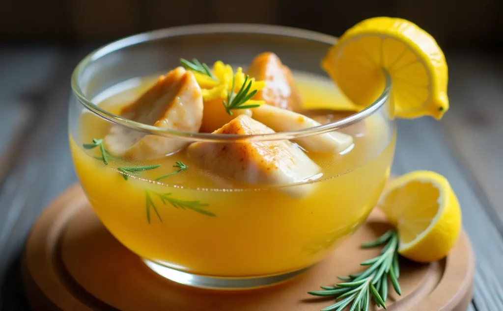 Lemon Chicken Olives A Mediterranean Classic 3 Chicken breasts marinating in lemon juice, zest, and Mediterranean spices like paprika and oregano