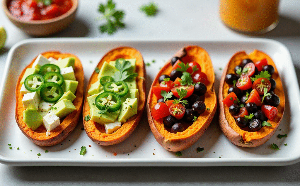 Easy Crispy Sweet Potato Skins Healthy Tasty 6 Crispy baked sweet potato skins with cheese and green onions