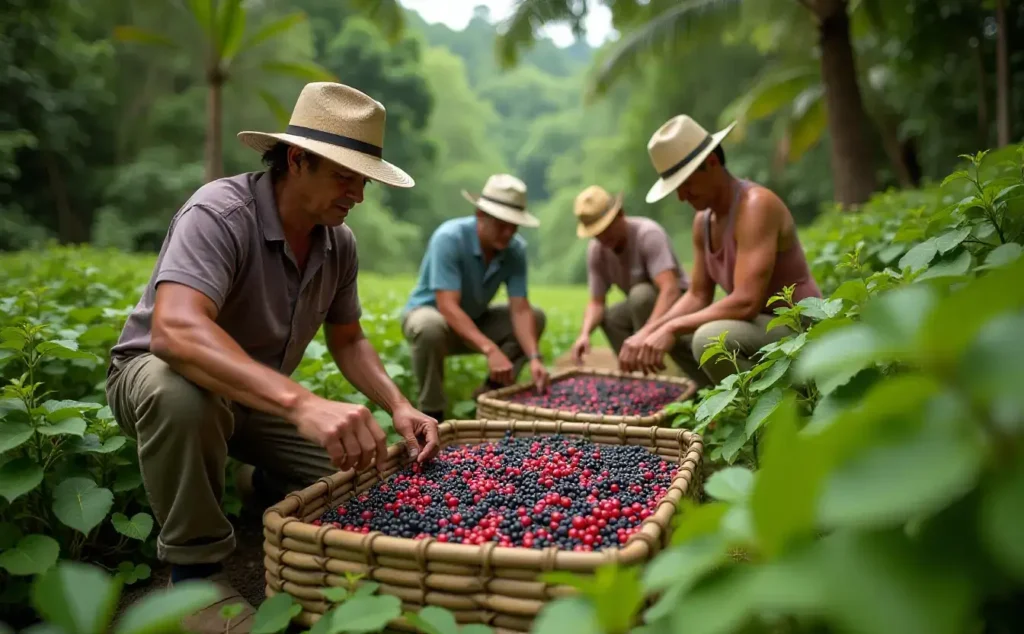 Açaí Bowl Recipe Antioxidant Powerhouse in 5 Minutes 7 Farmers in the Amazon harvesting açaí berries sustainably.