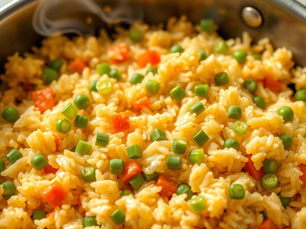 Five-Minute Egg Fried Rice in a wok Five-Minute Egg Fried Rice in a wok