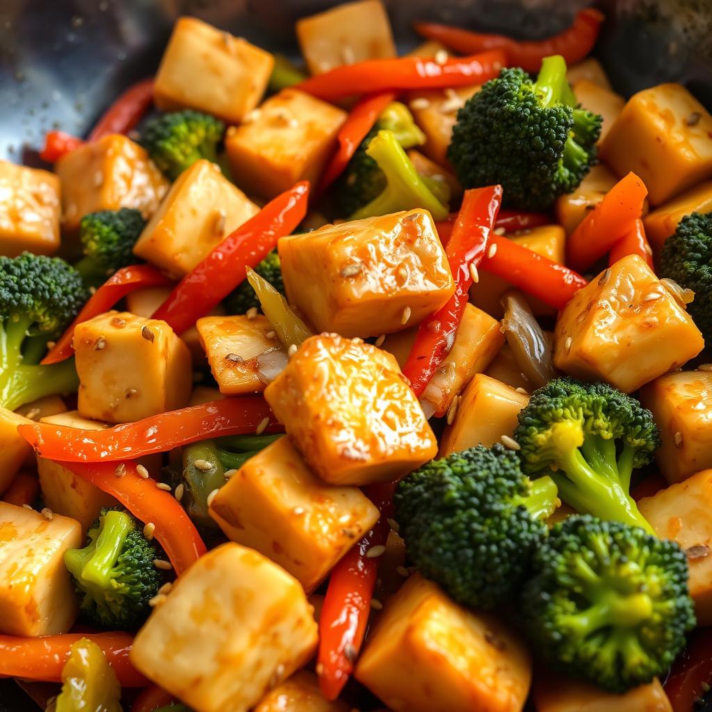 Healthy New York street food lunch inspired Chinatown tofu stir-fry Healthy New York street food lunch inspired Chinatown tofu stir-fry