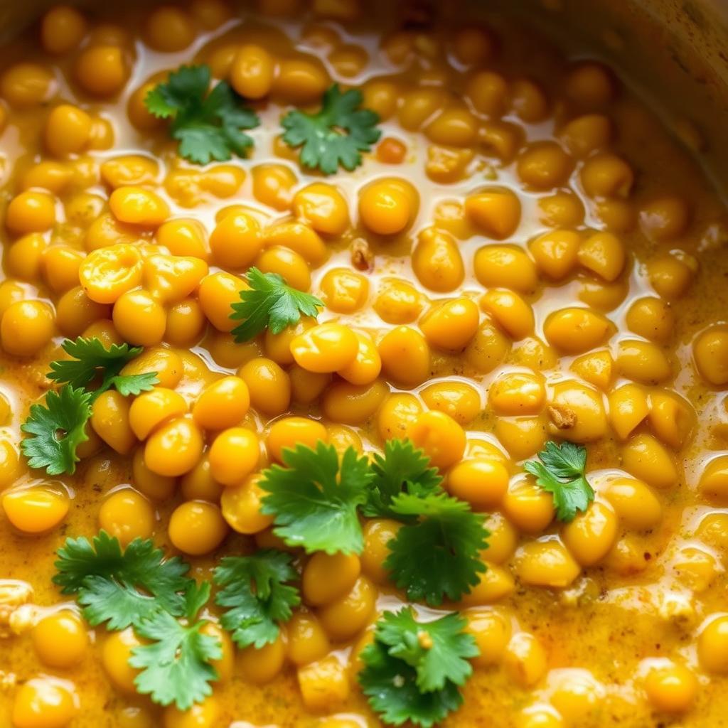 Indian Coconut Curry Lentils in a pot Indian Coconut Curry Lentils in a pot
