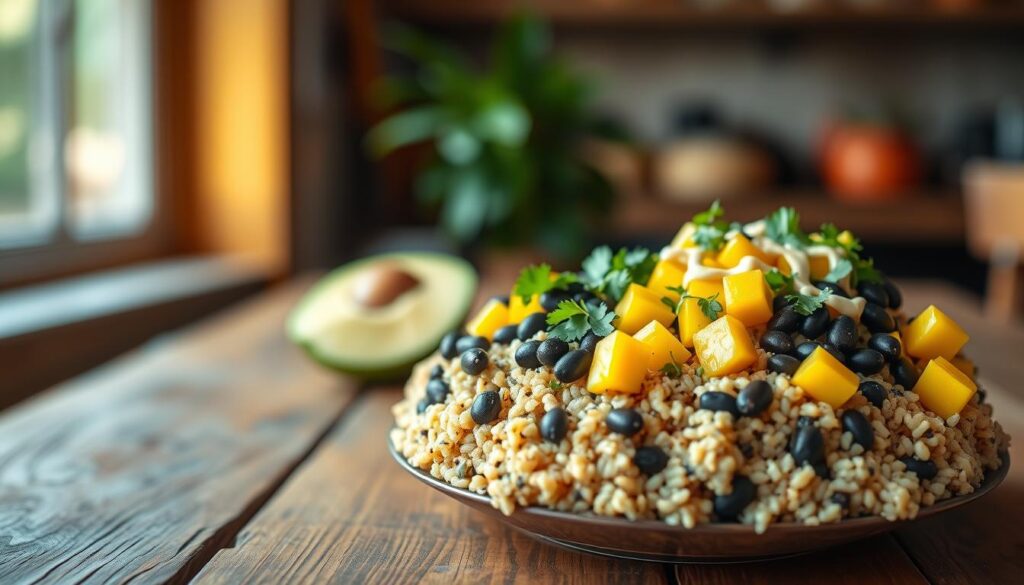 Mango Black Bean Quinoa Bowl