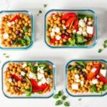 Meal prep containers with Mediterranean Chickpea Bowl for summer lunch recipes 2025