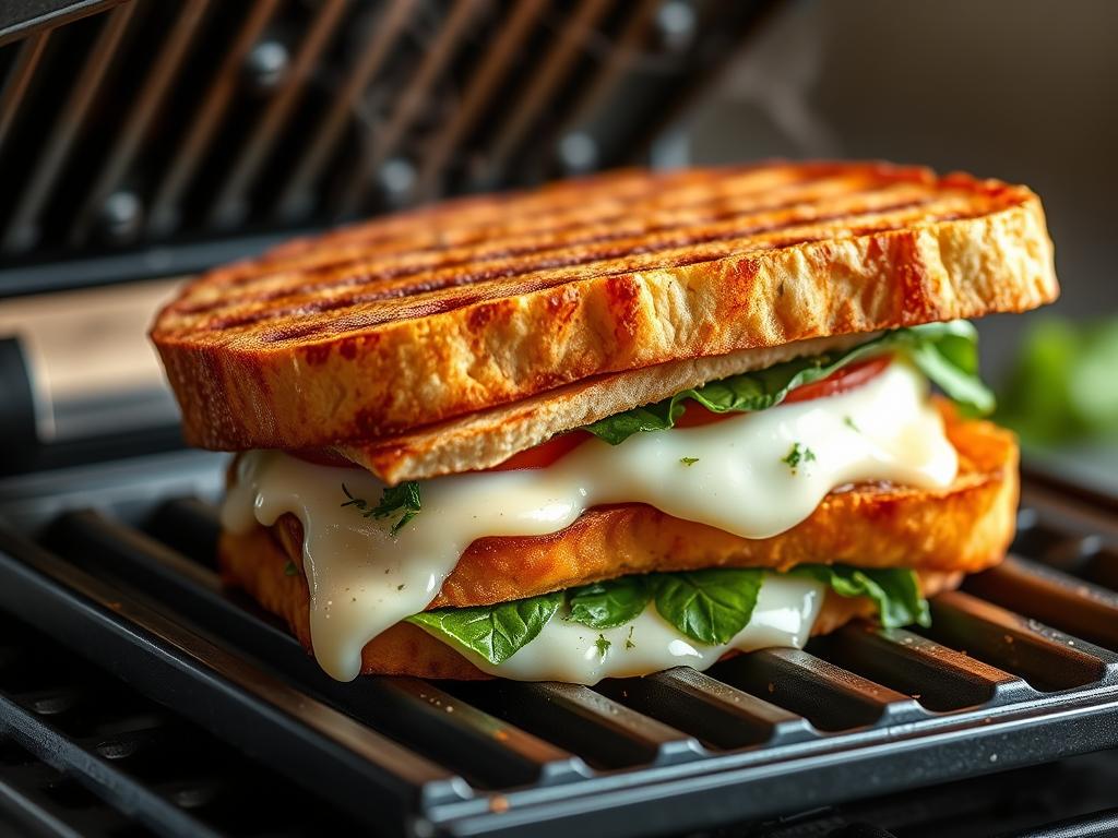 Panini being grilled with melting cheese for summer lunch recipes 2025 Panini being grilled with melting cheese for summer lunch recipes 2025