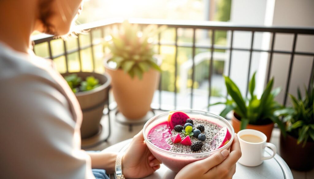 Person enjoying the Summer 2025 Breakfast Recipe Trend outdoors Person enjoying the Summer 2025 Breakfast Recipe Trend outdoors