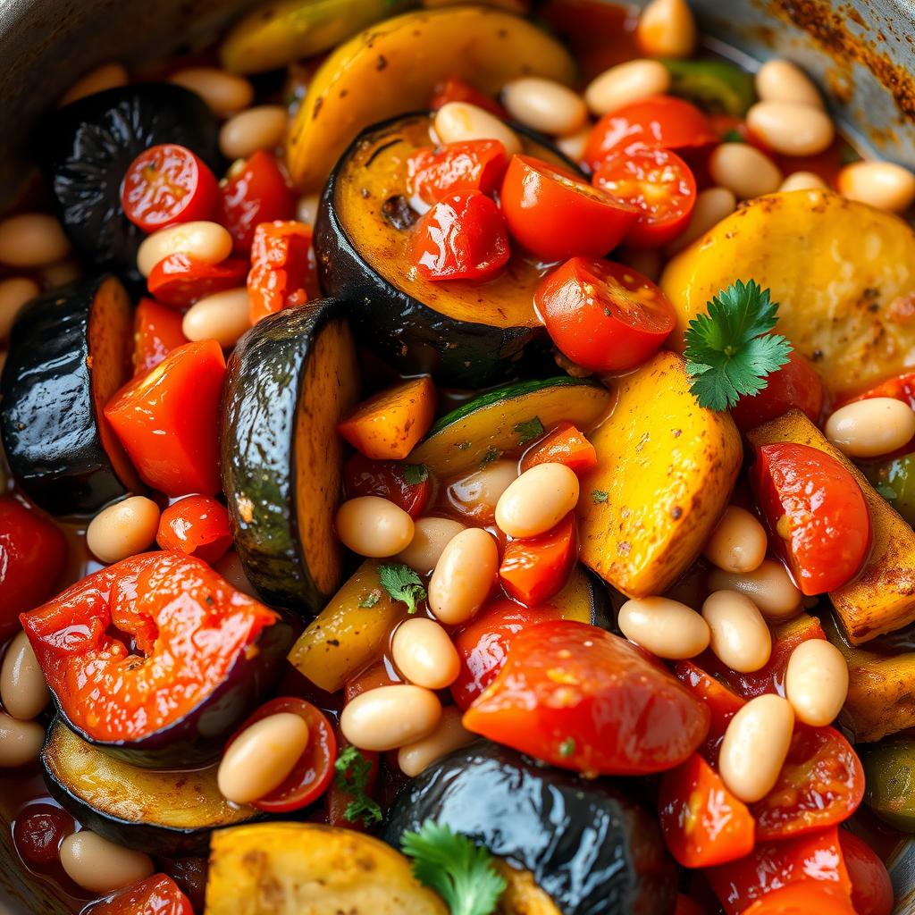 Ratatouille with White Beans in a pot Ratatouille with White Beans in a pot