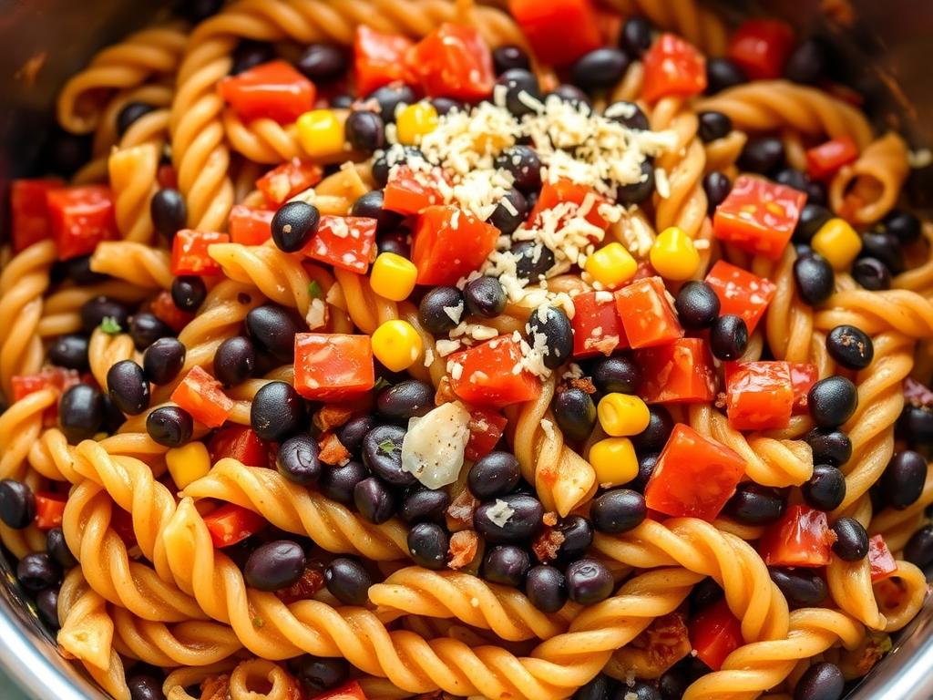 Southwest Black Bean Pasta in a pot Southwest Black Bean Pasta in a pot