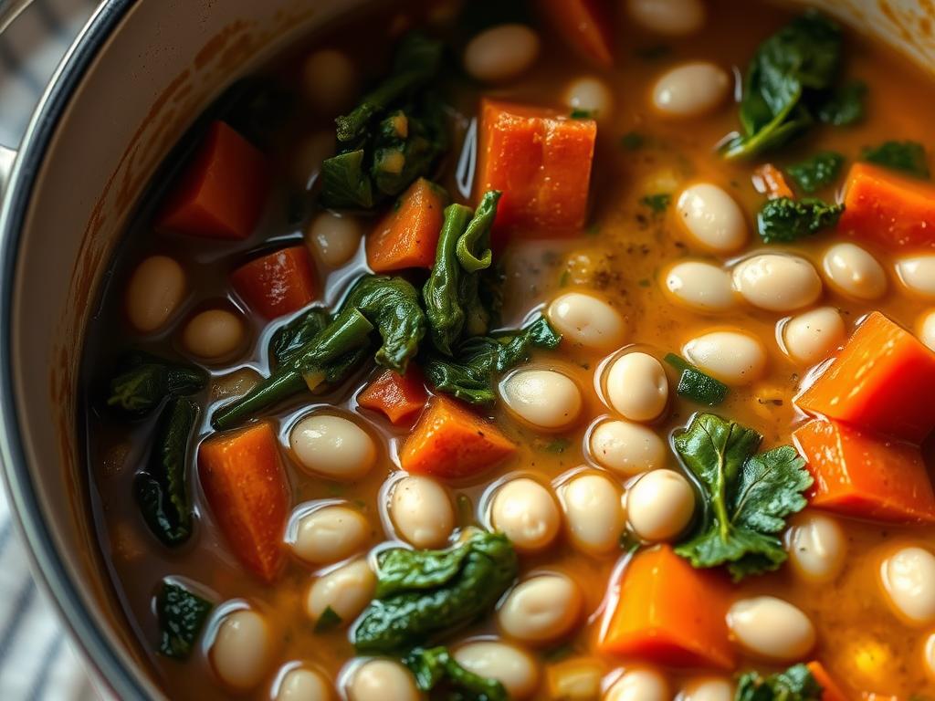 Tuscan White Bean Soup in a pot Tuscan White Bean Soup in a pot