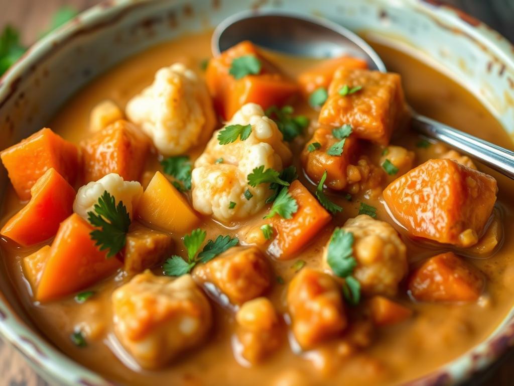 Variation of Creamy Sweet Potato Peanut Stew Vegan with different vegetables Variation of Creamy Sweet Potato Peanut Stew Vegan with different vegetables