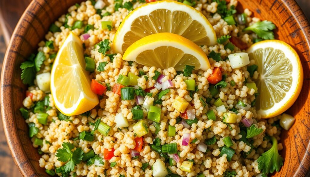 quinoa tabbouleh with fresh herbs