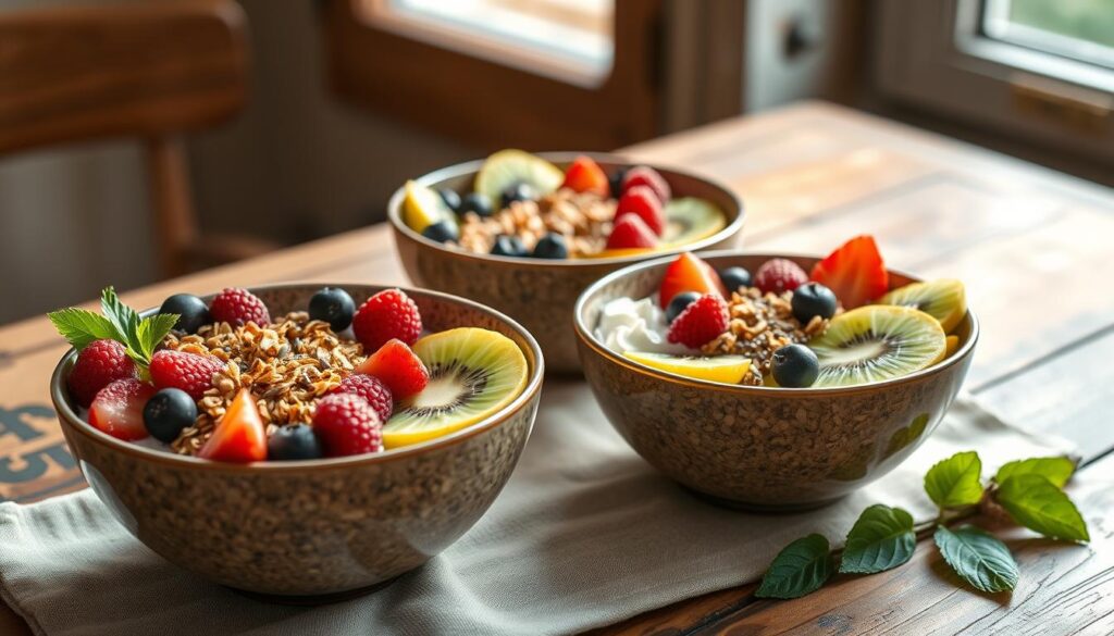 whole grain spring breakfast bowls