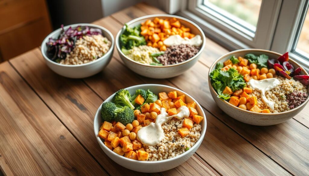Buddha bowls with leftover ingredients